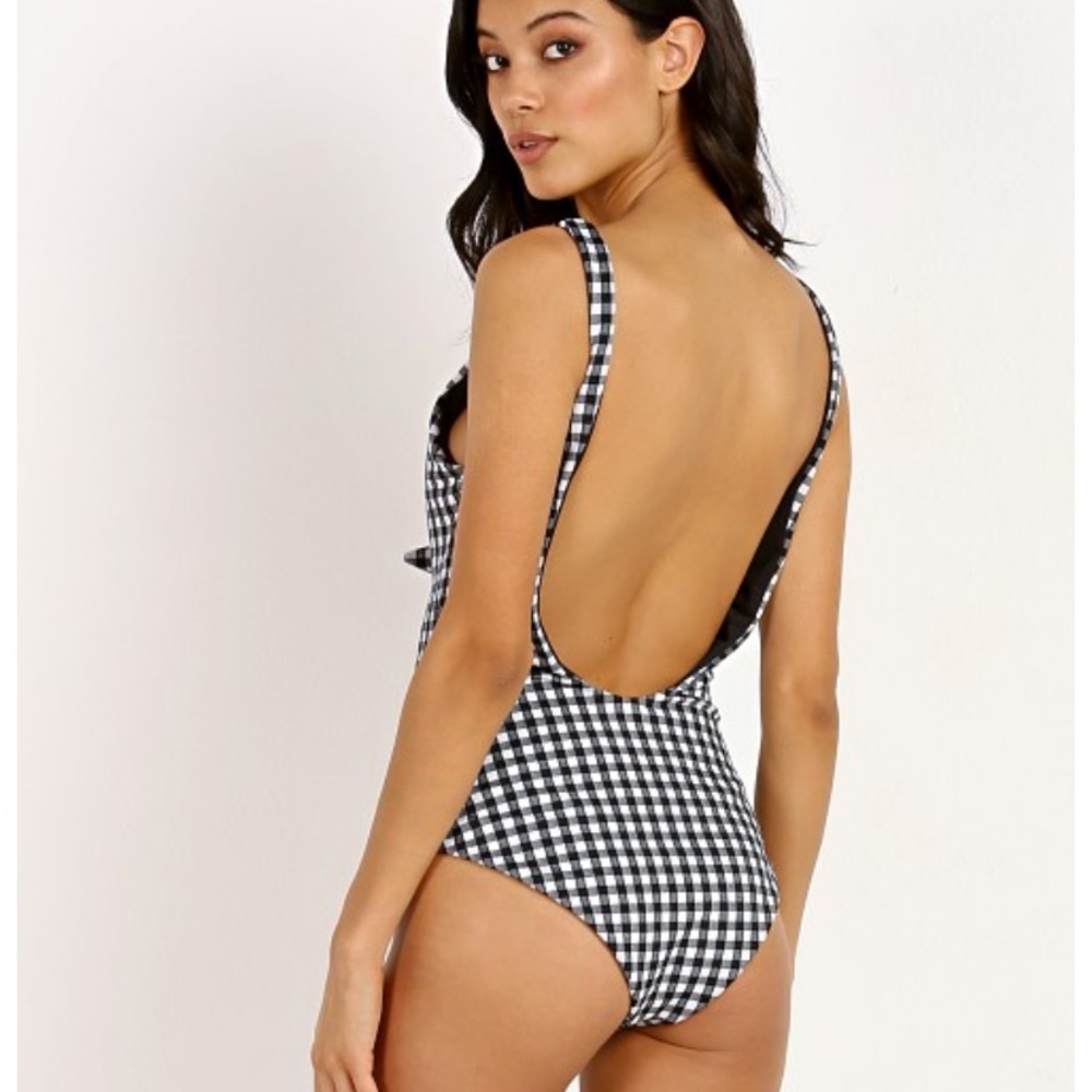 mara hoffman // maven gingham front tie swimsuit - Picture 7 of 7